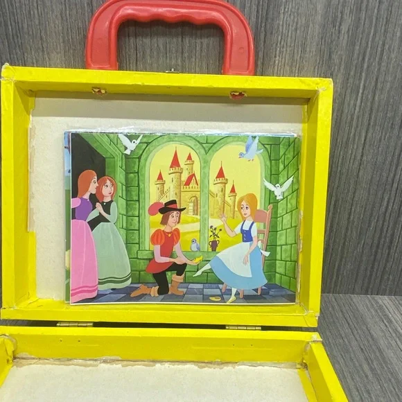Wooden Toy Block Picture Cubes Vintage Snow White Cinderella - Picture 15 of 16